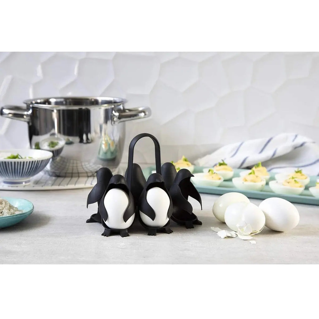 Penguin & Bear Egg Boiler &Holder – 6‑Egg Cooker, Server & Storage 🐧🐻🥚