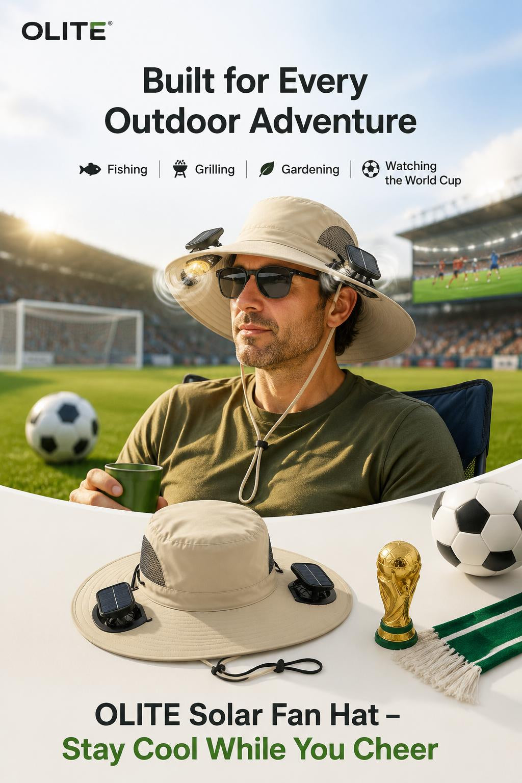Solar Cooling Hat with Dual Fans – Wide Brim & USB Rechargeable 🌞🧢
