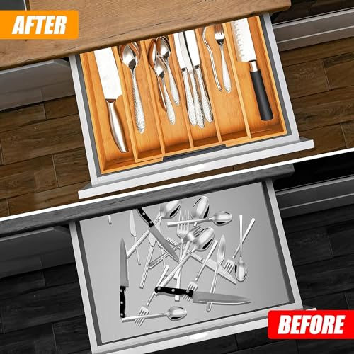 Drawer Organizer for Kitchen, Bathroom & Office – Silverware, Utensil, Makeup & Desk Storage Trays