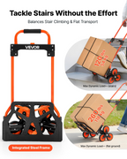 Stair Climbing Cart – 260 lb Capacity, Foldable with Telescoping Handle & 6 Mute Wheels