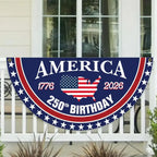 🇺🇸 America 250th Birthday Semicircular Flag Banner | Patriotic Bunting