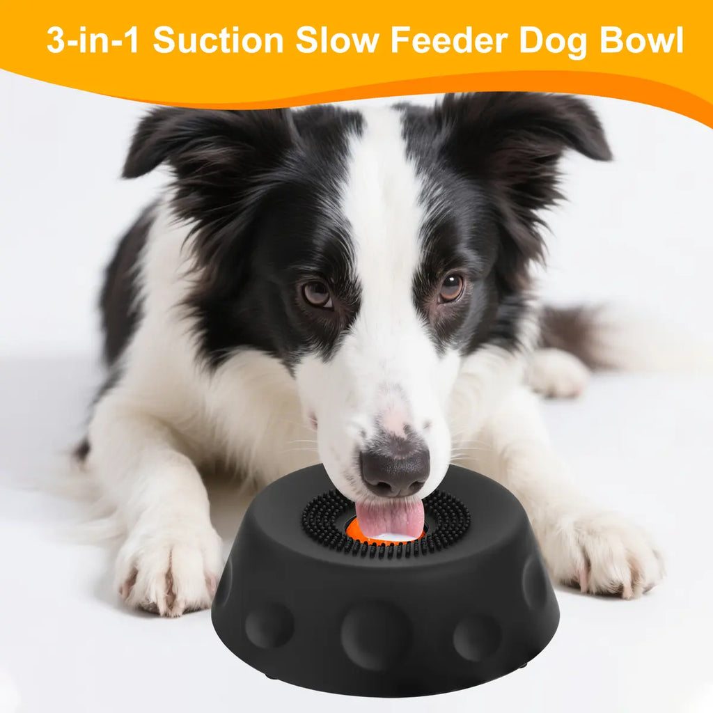 🐕Essential for pet ownership🐕3-in-1 Suction Slow Feeder Dog Bowl, No-Spill Licking Mat with Built-in Treat Ball & Cleaning Brush