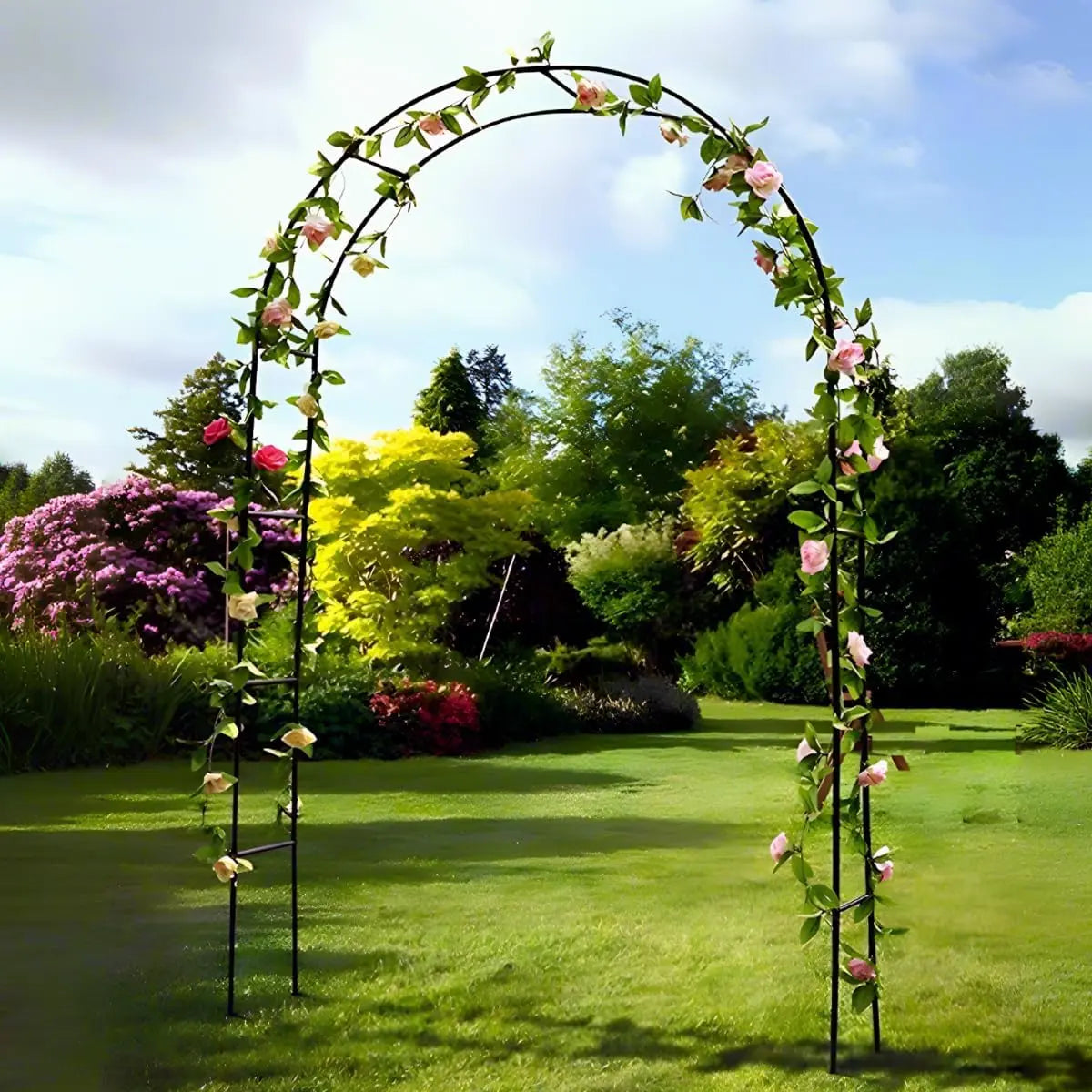 7.9ft Metal Pergola Arch – Freestyle Garden Trellis for Climbing Plants, Wedding & Outdoor Decor