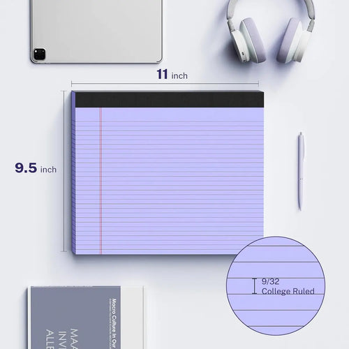 11″×9.5″ Wide Legal Pads – Landscape, 5 Colors, Perforated 📝🌈