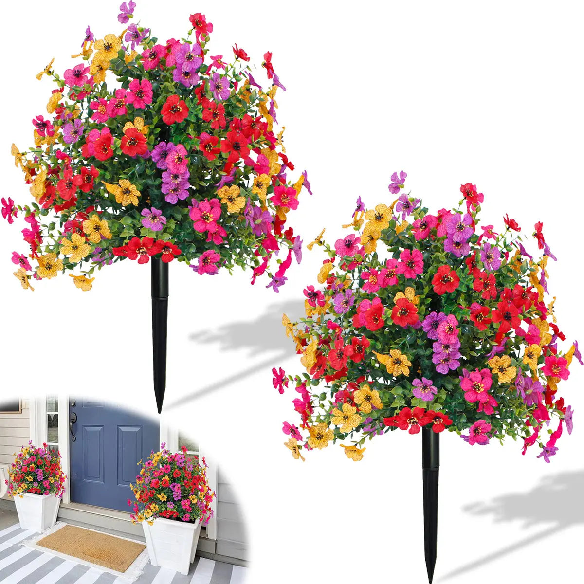 🌺Mother's day gift🌺🔥Artificial Violet Rose Bushes – UV-Resistant Outdoor Decor, No Watering Needed