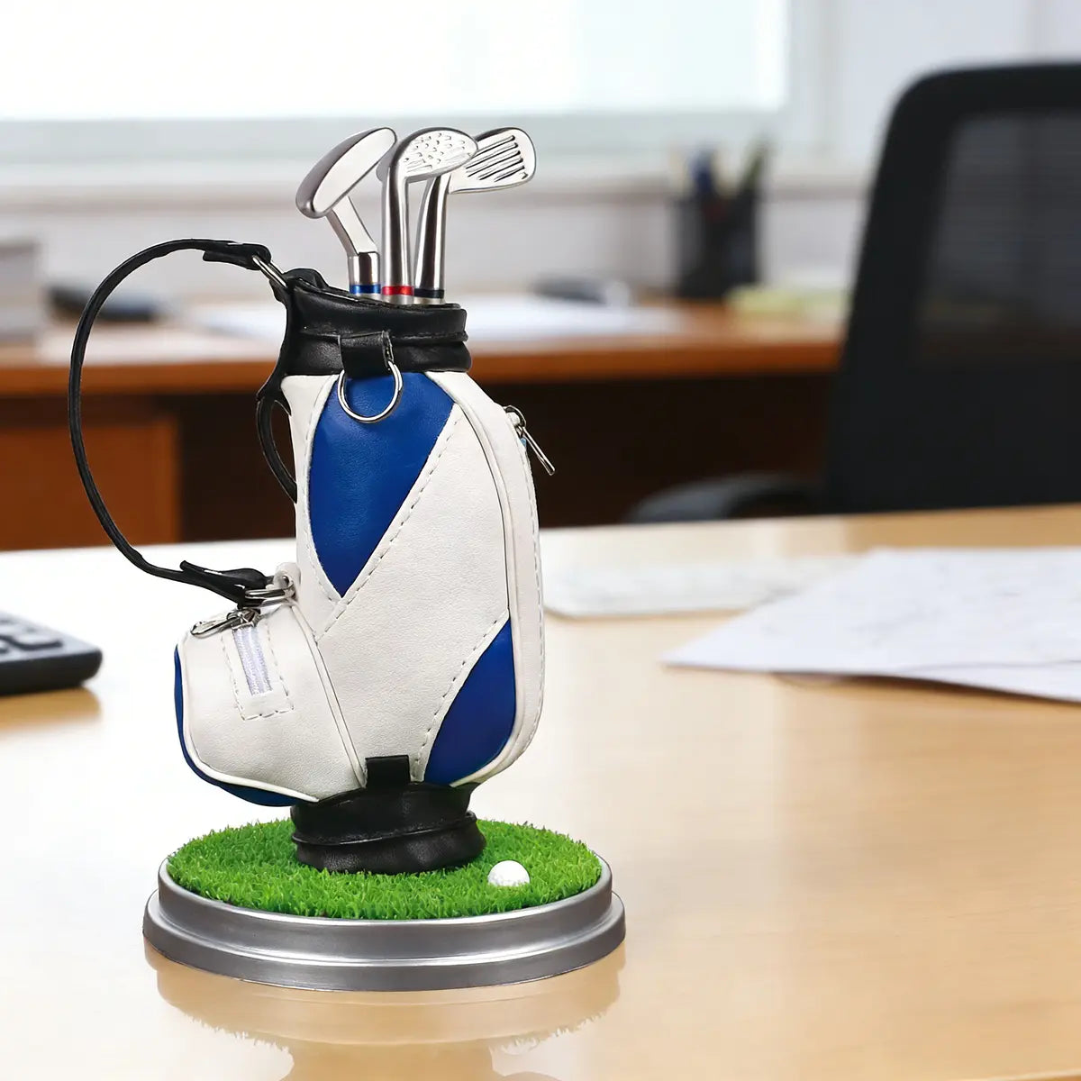 Golf Pen Holder with 3 Pens – Unique Office Desk Decor ⛳✒️