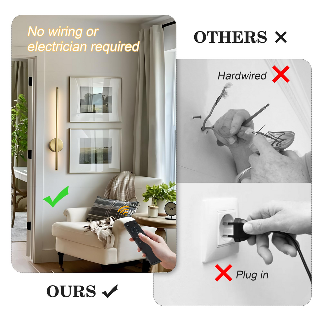 Battery‑Operated LED Wall Sconce – Remote + Touch, No Wiring Needed 💡🏠