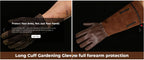 Leather Gardening Gloves – Long Cuff, Adjustable Strap, Sun & Dirt Protection