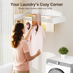 Wall‑Mounted Drying Rack – Holds 60 lbs, Folds Flat 👕🧷