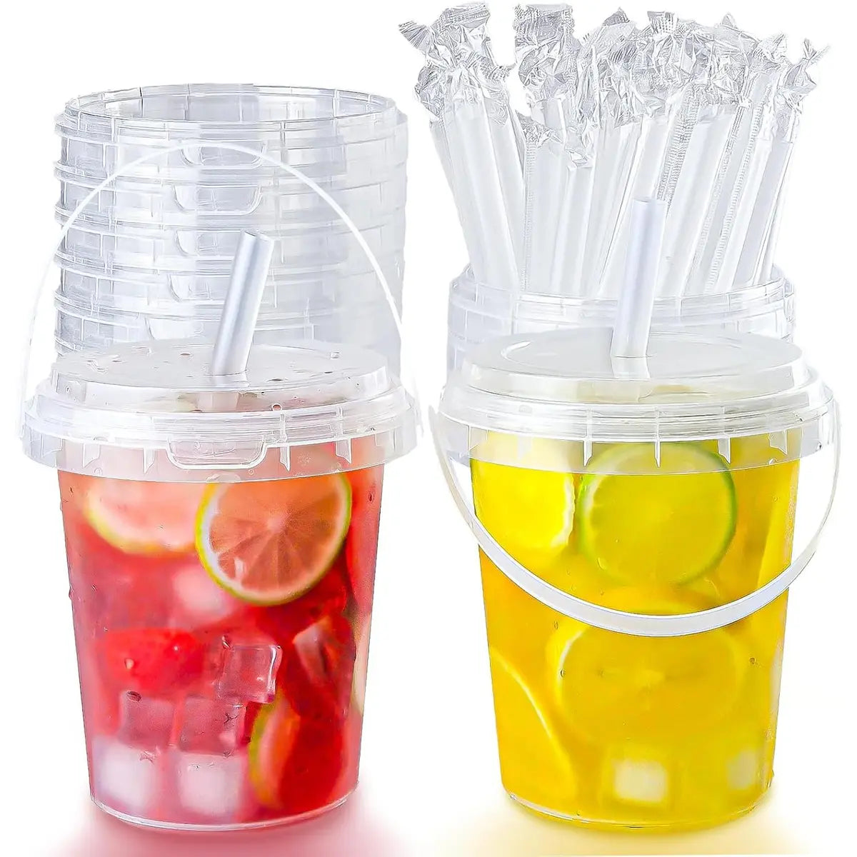 Clear Plastic Cups with Lids & Straws – Sturdy, Reusable & Leak-Proof