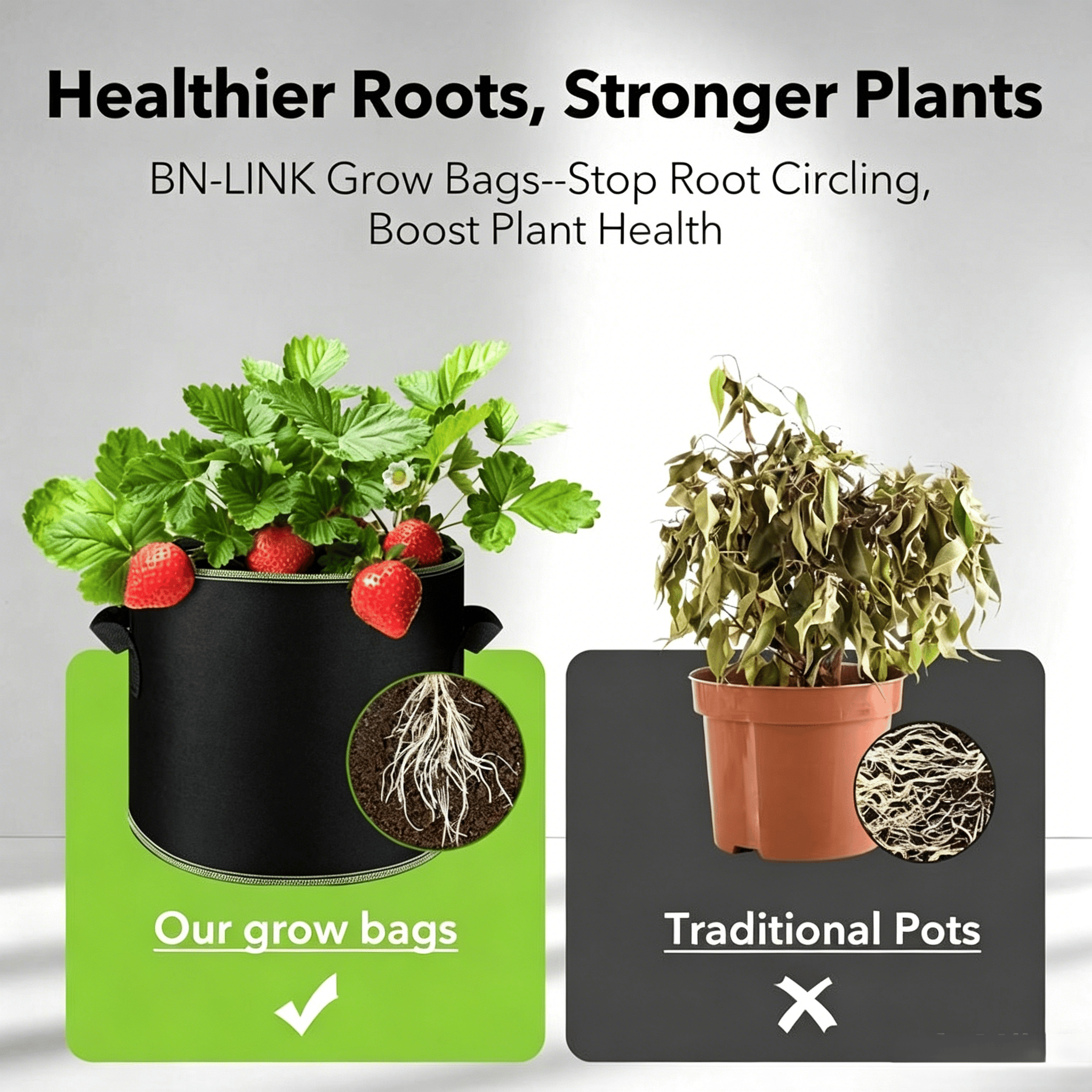 Heavy-Duty Fabric Grow Bag – Breathable & Portable with Handles 🌱