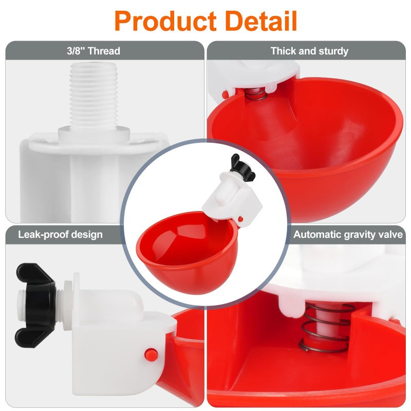 35& 50 pcs Automatic Poultry Waterer Cups – Gravity-Fed, Leak-Proof 🐔💧