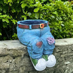 Denim Jeans Flower Pot – Realistic Resin Planter, Indoor/Outdoor 👖🌱