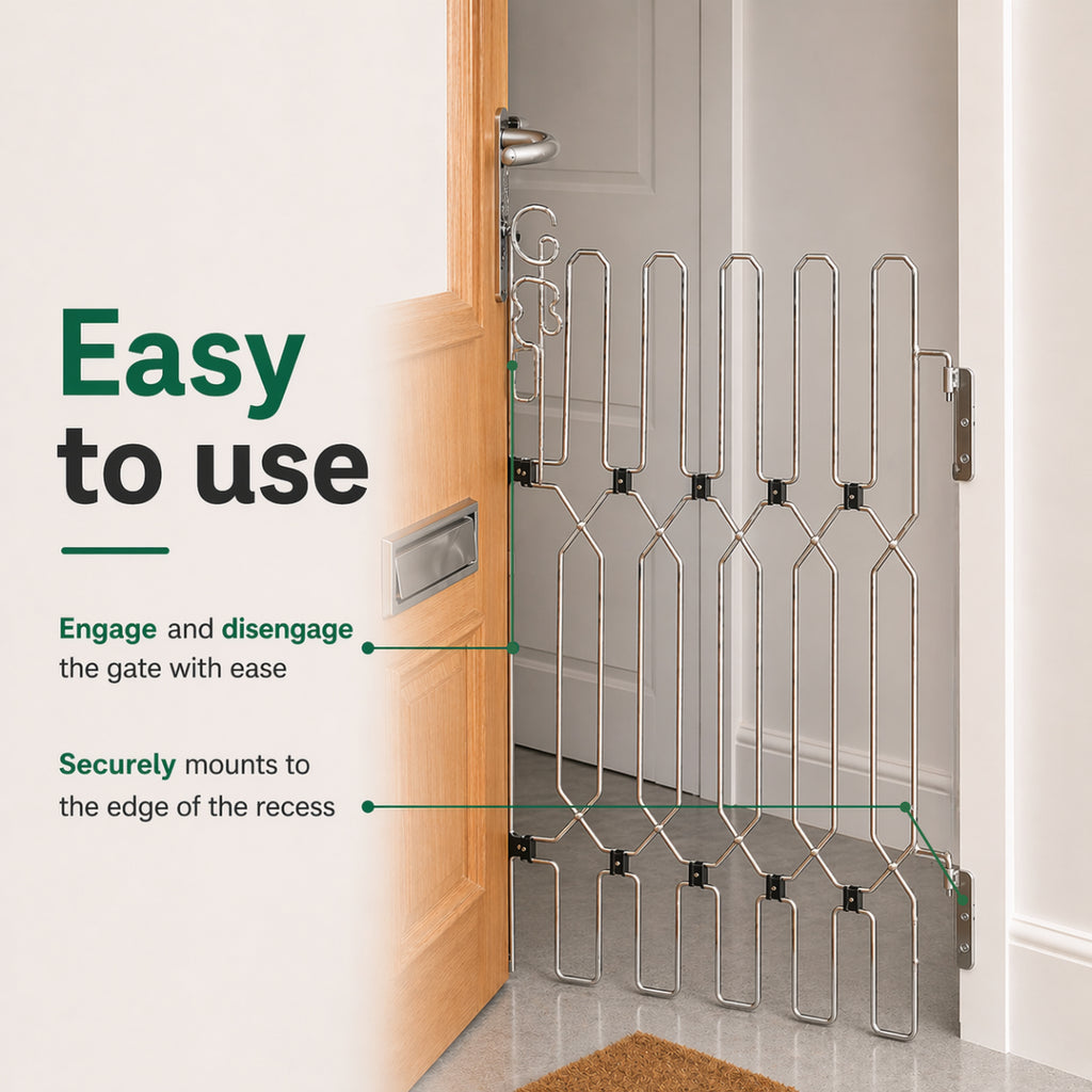 47" Steel Pet Gate – No-Drill 3M Adhesive, Fits Doors & Stairs 🐾🚪