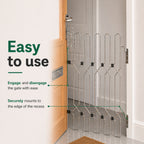 47" Steel Pet Gate – No-Drill 3M Adhesive, Fits Doors & Stairs 🐾🚪
