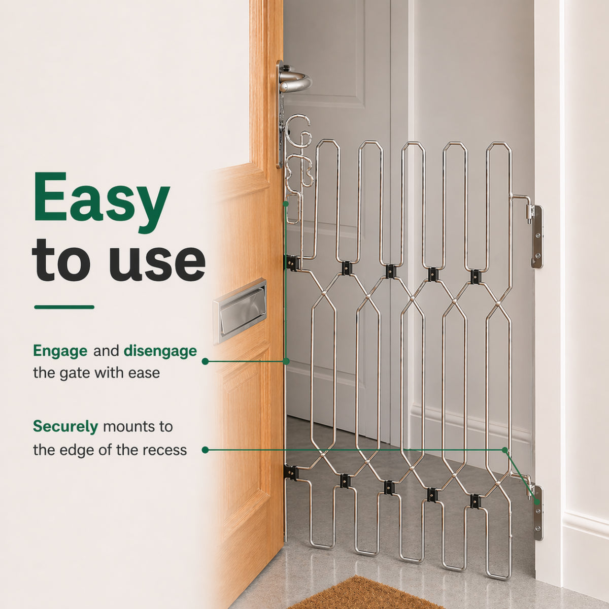 47" Steel Pet Gate – No-Drill 3M Adhesive, Fits Doors & Stairs 🐾🚪