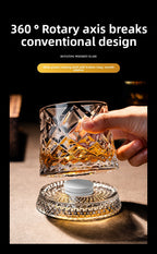 Rotating Whiskey Glass with Non-Spill Base