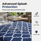 Stretch Patio Cushion Covers – Navy Trellis, Splash-Resistant 🛋️🌊