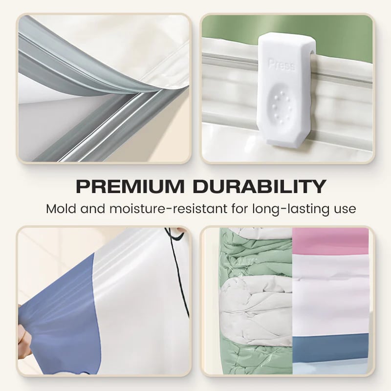 No‑Pump Vacuum Storage Bags – 3‑Second Compression, 80% Space Saved 🧳💨