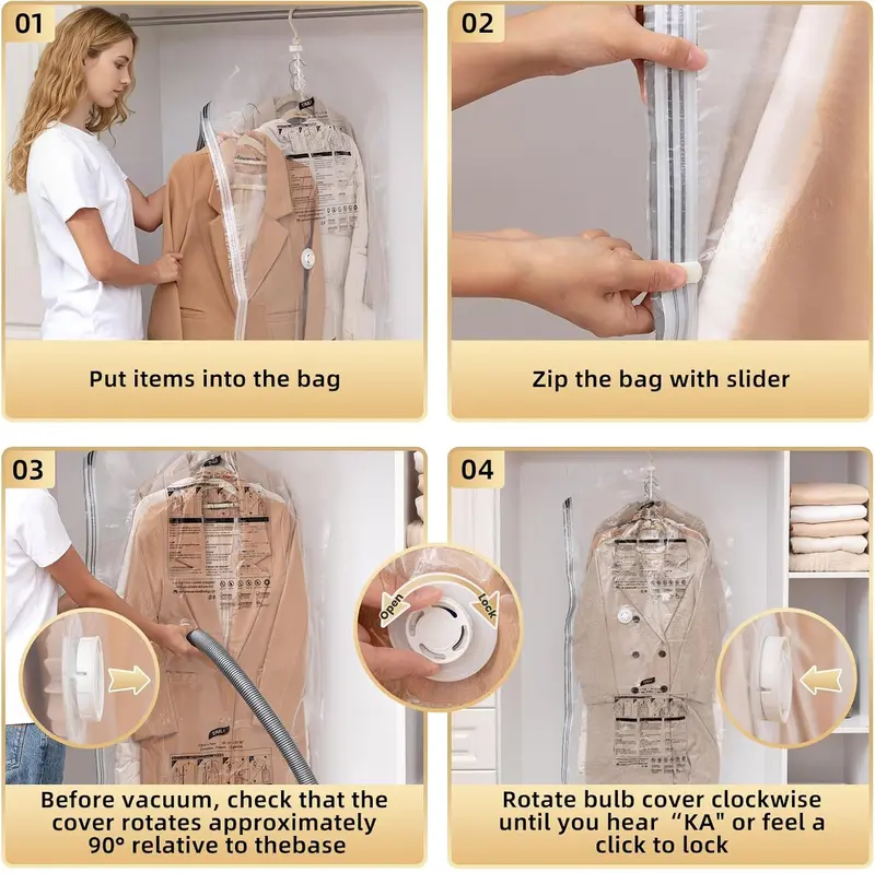 Hanging Vacuum Storage Bags – Save 80% Closet Space, Wrinkle‑Free 🧥📦