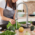 Brushed Nickel Pull-Down Kitchen Faucet – Single Handle, Compact Design