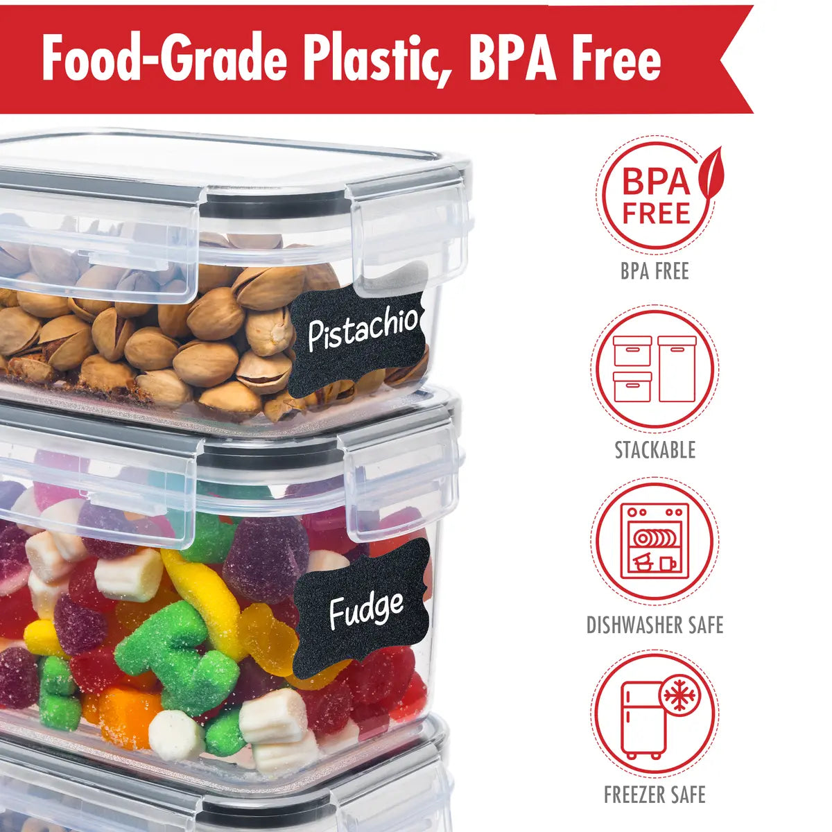 30-Pack Airtight Pantry Containers – Stackable Food Storage Set 🥫🗂️