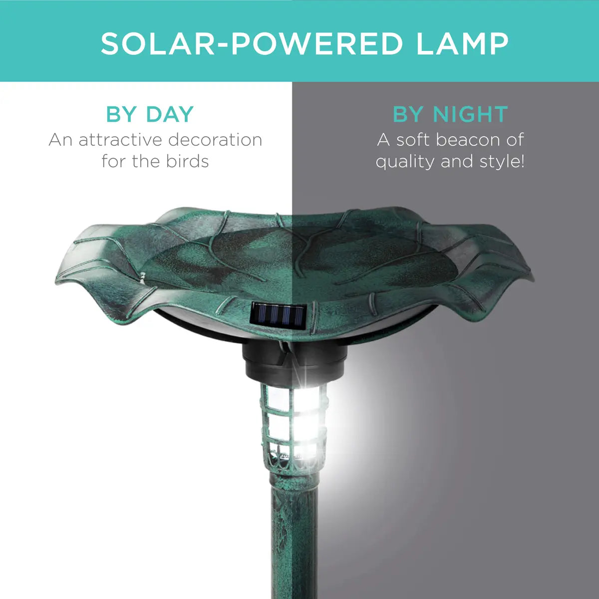 Solar Bird Bath with Planter – Glows at Night, Blooms by Day 🌙🌸