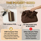 Keychain Foldable Tote Bag – Nylon &Leather, Expandable Design 👜🔑