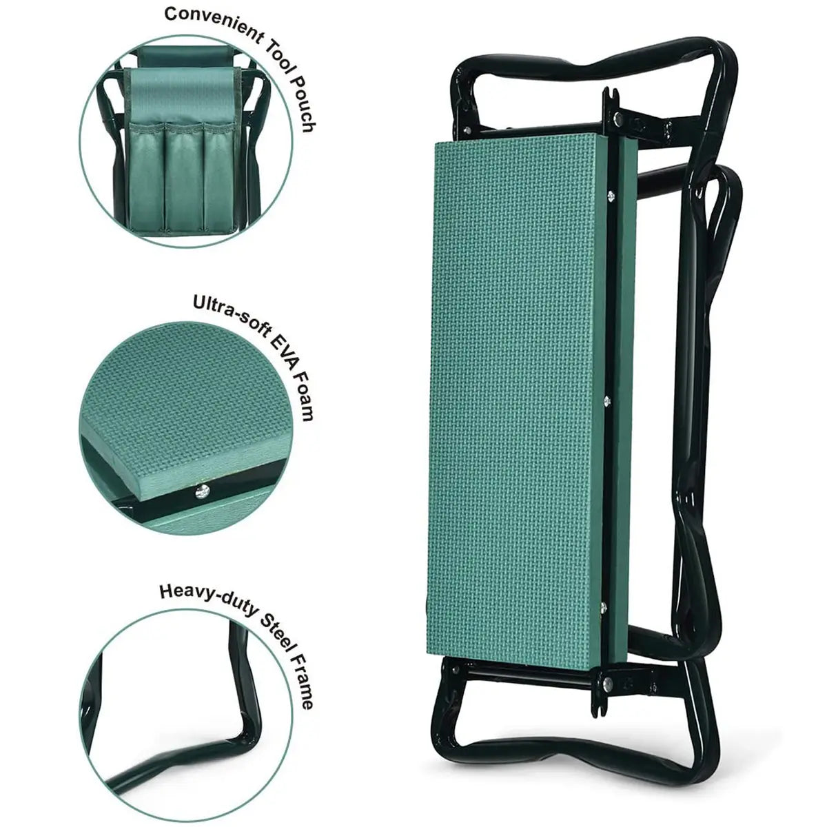 Garden Kneeler & Seat – EVA Foam Pad, Steel Frame, Tool Bags Included 🪴