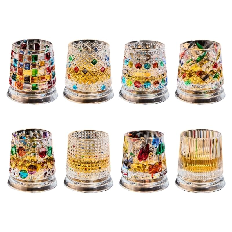Rotating Crystal Whiskey Glass – Hand-Painted Star Base 🥃✨