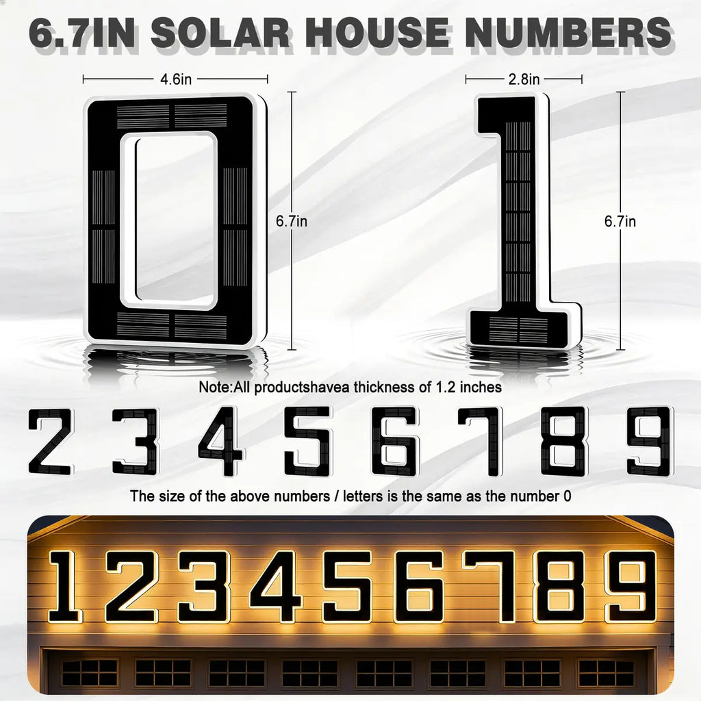 6.7" Solar‑Powered LED House Numbers – Waterproof, Self‑Illuminating 🏡✨