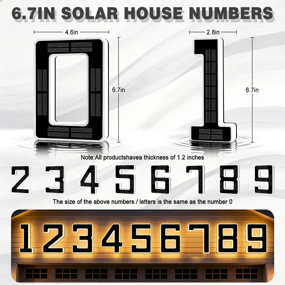 6.7" Solar‑Powered LED House Numbers – Waterproof, Self‑Illuminating 🏡✨