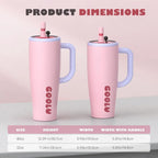 32/40oz Stainless Steel Insulated Cup | Anti-Slip Handle & Leakproof Design