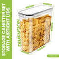 Kitchen 4-Pack Airtight Cereal Containers – 4L, BPA-Free, Leakproof Pantry Storage