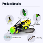 🎣Outdoor Gifts🚣Wasp Crawl Bait – Bionic Floating Fishing Lure for Bass, Carp, Pike, Saltwater & Freshwater