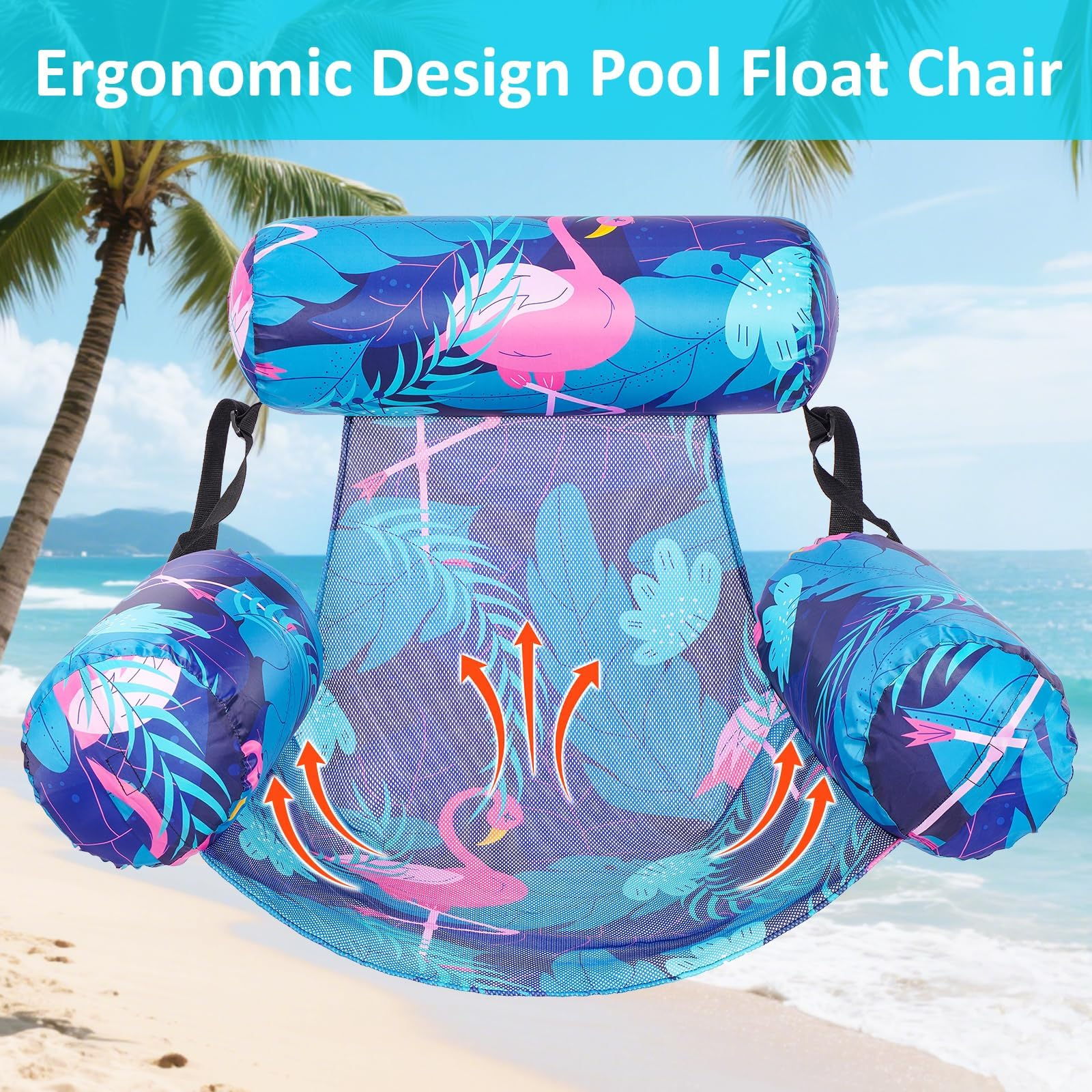 2-Pack Adult Pool Float Chairs – Inflatable Loungers with Mesh Seat 🏖️