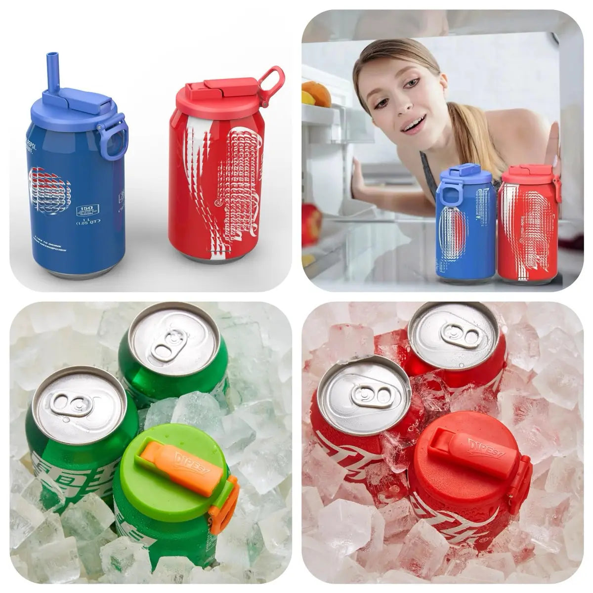 Silicone Soda Can Covers – 6-Pack with Straws 🥤✨