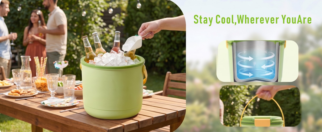 2-in-1 Ice Maker & Storage Bucket – Makes 40 Cubes, Insulated & Portable 🧊🪣