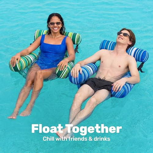 2-Pack Adult Pool Float Chairs – Inflatable Loungers with Mesh Seat 🏖️