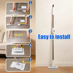Disposable Mop, Hands-Free Floor Mop with Clamp, Dry Wet Use Dust Mop for Hardwood & Tile