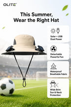 Solar Cooling Hat with Dual Fans – Wide Brim & USB Rechargeable 🌞🧢
