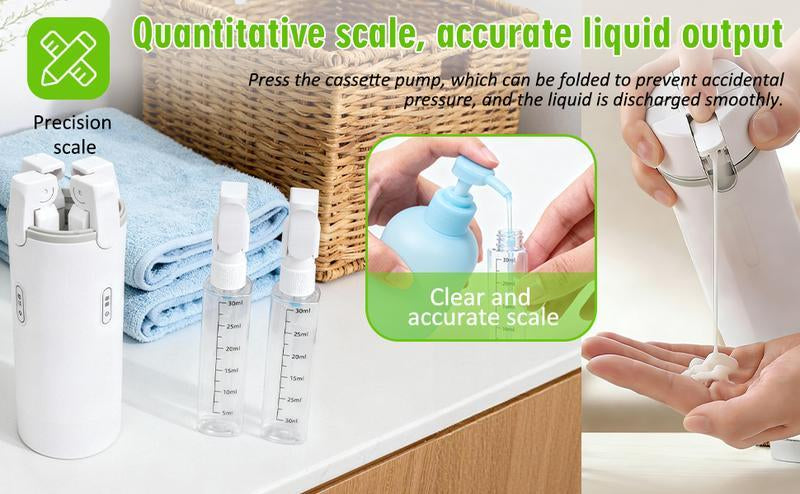 4-in-1 Travel Dispenser Bottle – Leak-Proof Silicone, Compact Toiletry Organizer