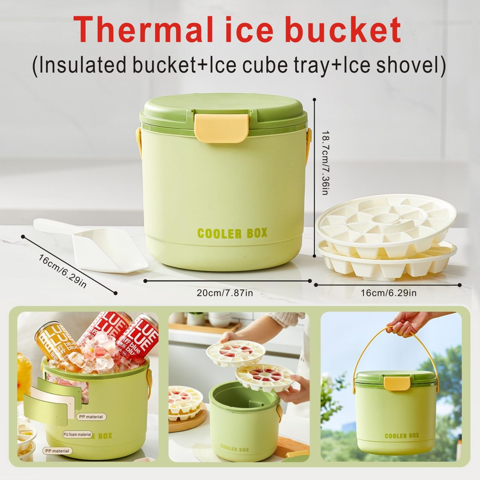 2-in-1 Ice Maker & Storage Bucket – Makes 40 Cubes, Insulated & Portable 🧊🪣