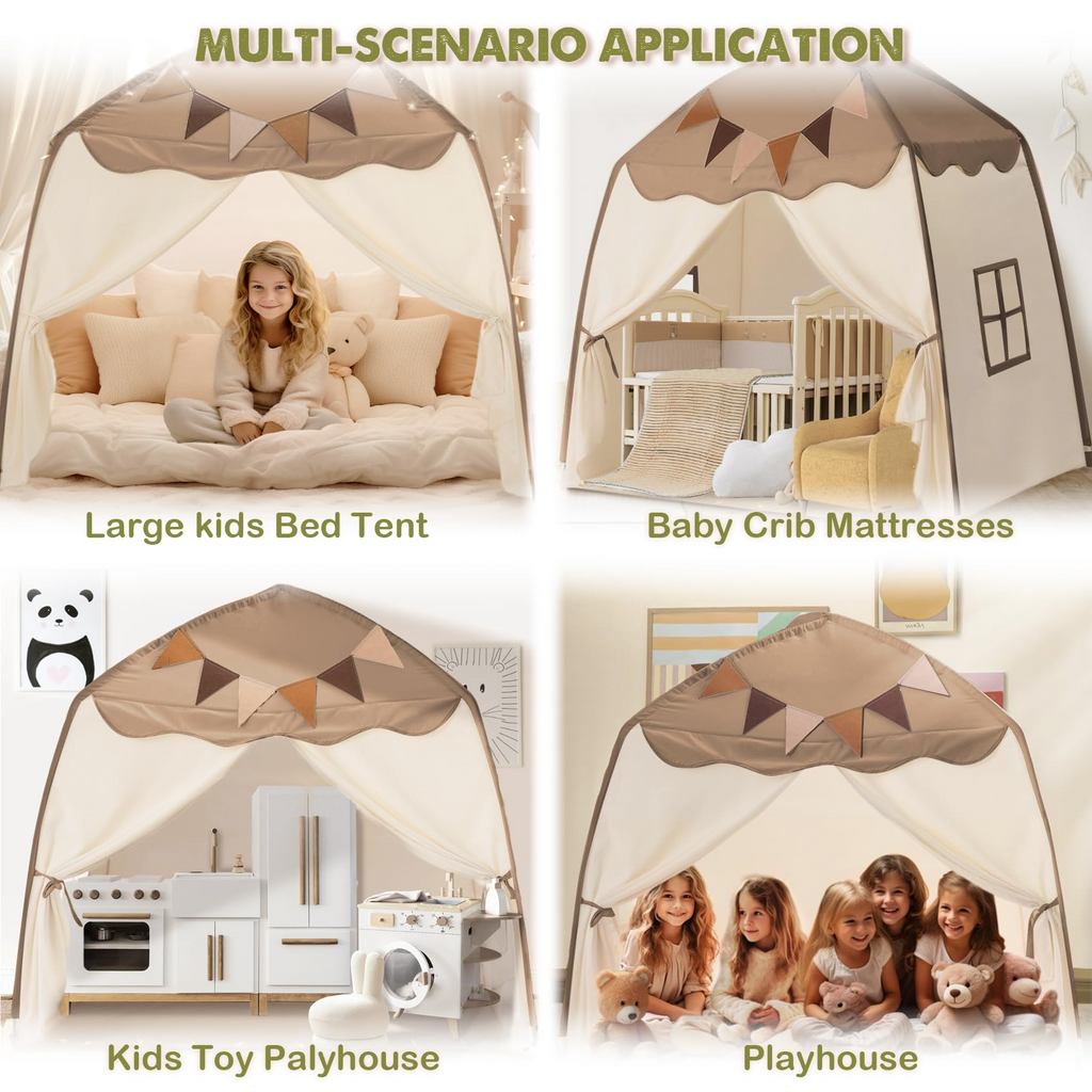 Kids Play Tent with Star Lights – Portable, Foldable Dome Teepee for Indoor & Outdoor Play