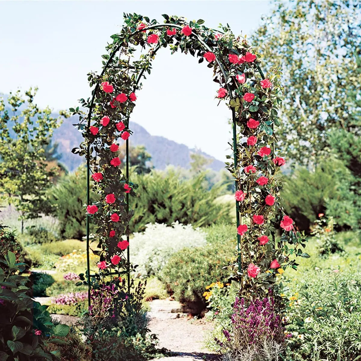 7.9ft Metal Pergola Arch – Freestyle Garden Trellis for Climbing Plants, Wedding & Outdoor Decor