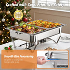 9QT Chafing Dish Set – Foldable Stainless Steel Buffet Warmer with Full or Multi-Size Pans