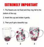 Double Layer Dried Flower Glass Mug – 10oz Tea &Coffee Cup 🌸🍵