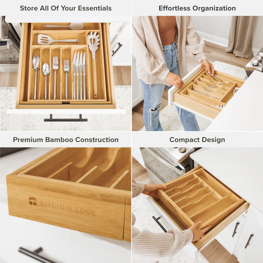 Drawer Organizer for Kitchen, Bathroom & Office – Silverware, Utensil, Makeup & Desk Storage Trays