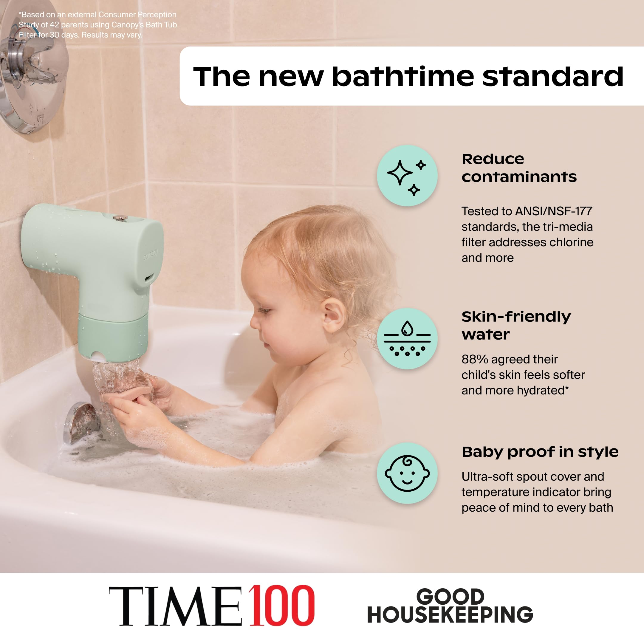 Bath Tub Filter – Reduces Chlorine & Irritants, BPA-Free, Easy Install