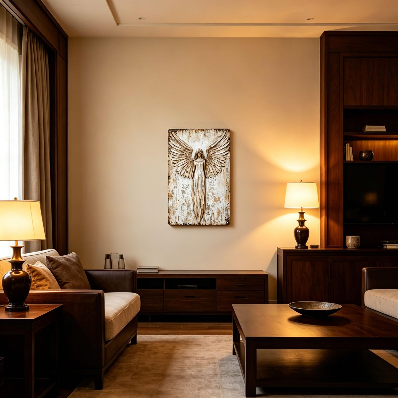 Vintage Angel Wall Art – Distressed Metal Silhouette, Weatherproof 🕊️🕯️